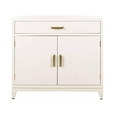 Safavieh Nigel 2 Door 1 Drawer Chest; White & Brass - 29 x 32 x 16 in. CHS6600A